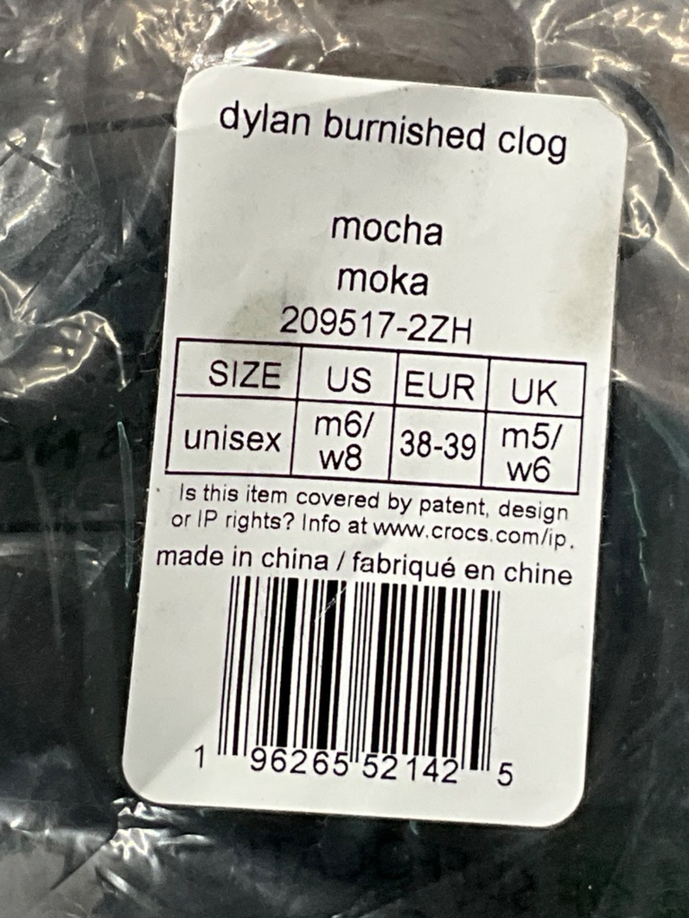 CROCS Dylan Burnished Clogs in Mocha. NEW. US M-6/W-8/EUR 38-39 - Picture 5 of 5